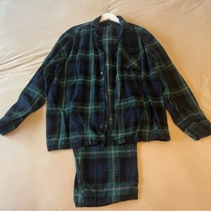Old Navy tartan button up pajama set